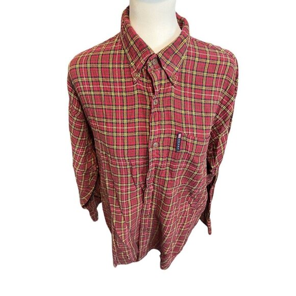 Chaps Ralph Lauren Men’s Flannel Size Medium Button Up Shirt Long Sleeve Plaid - Picture 3 of 7